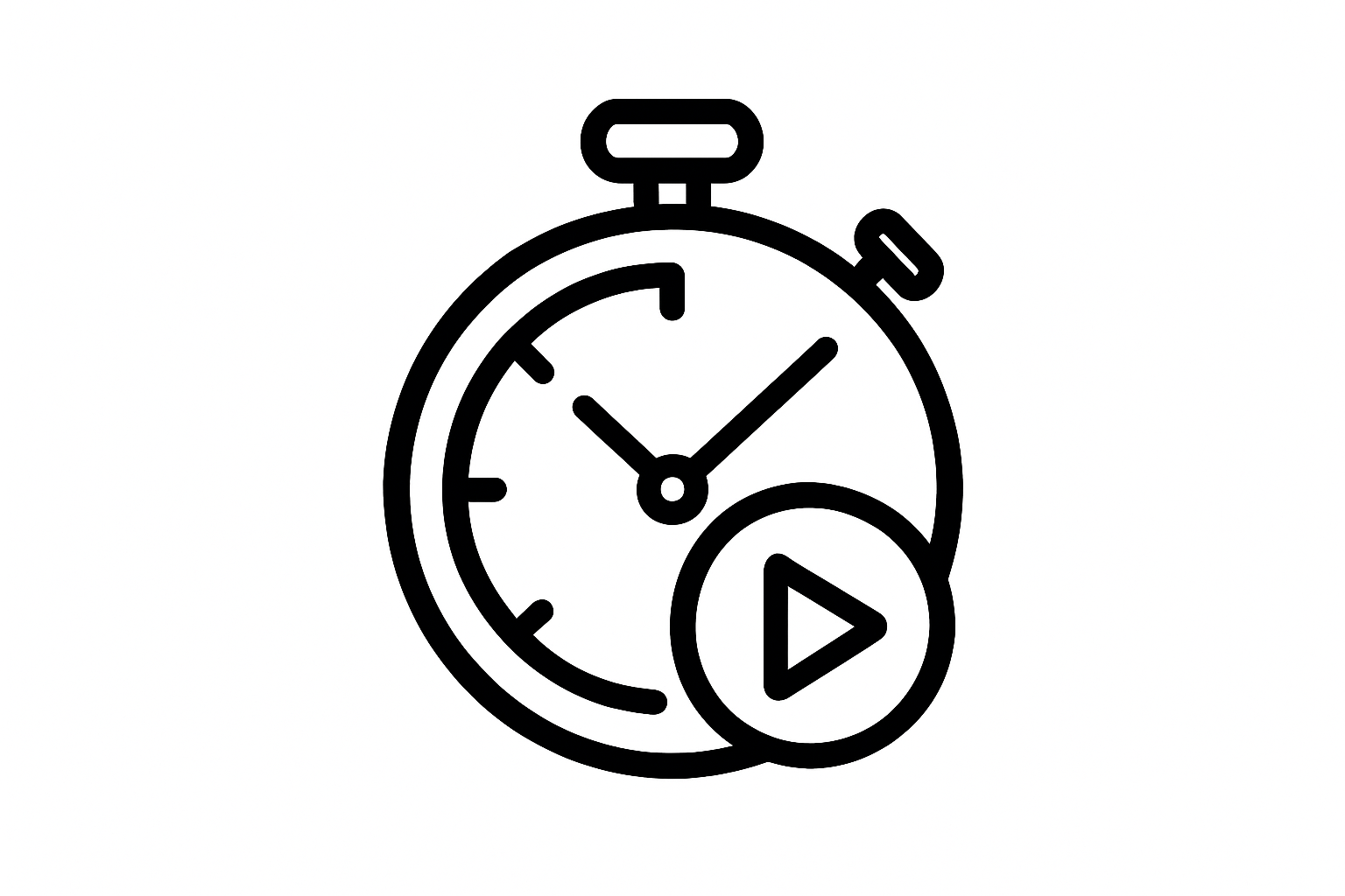an icon for time tracking in black and white